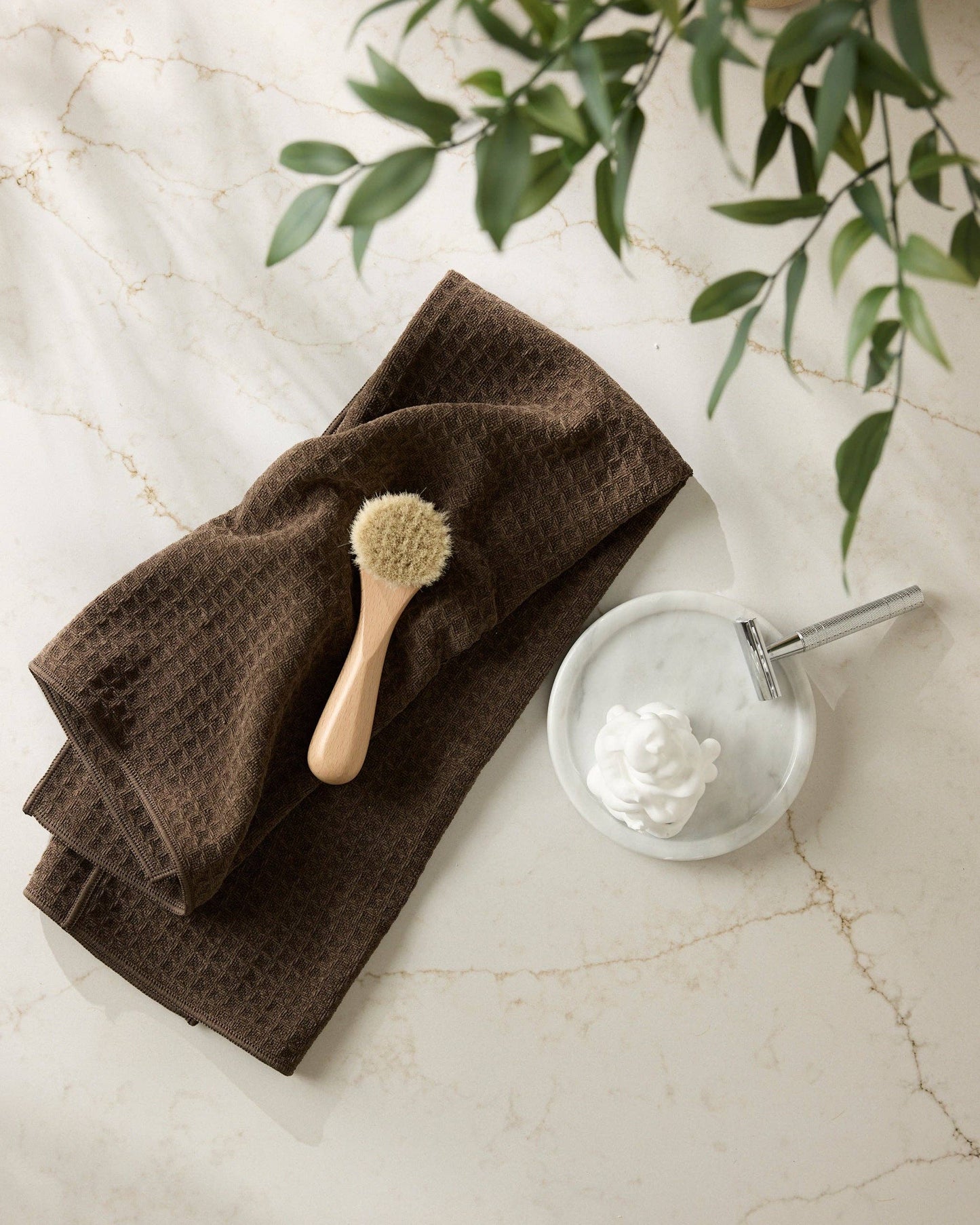 Espresso Truffle Hand Towel, Feathered Farmhouse