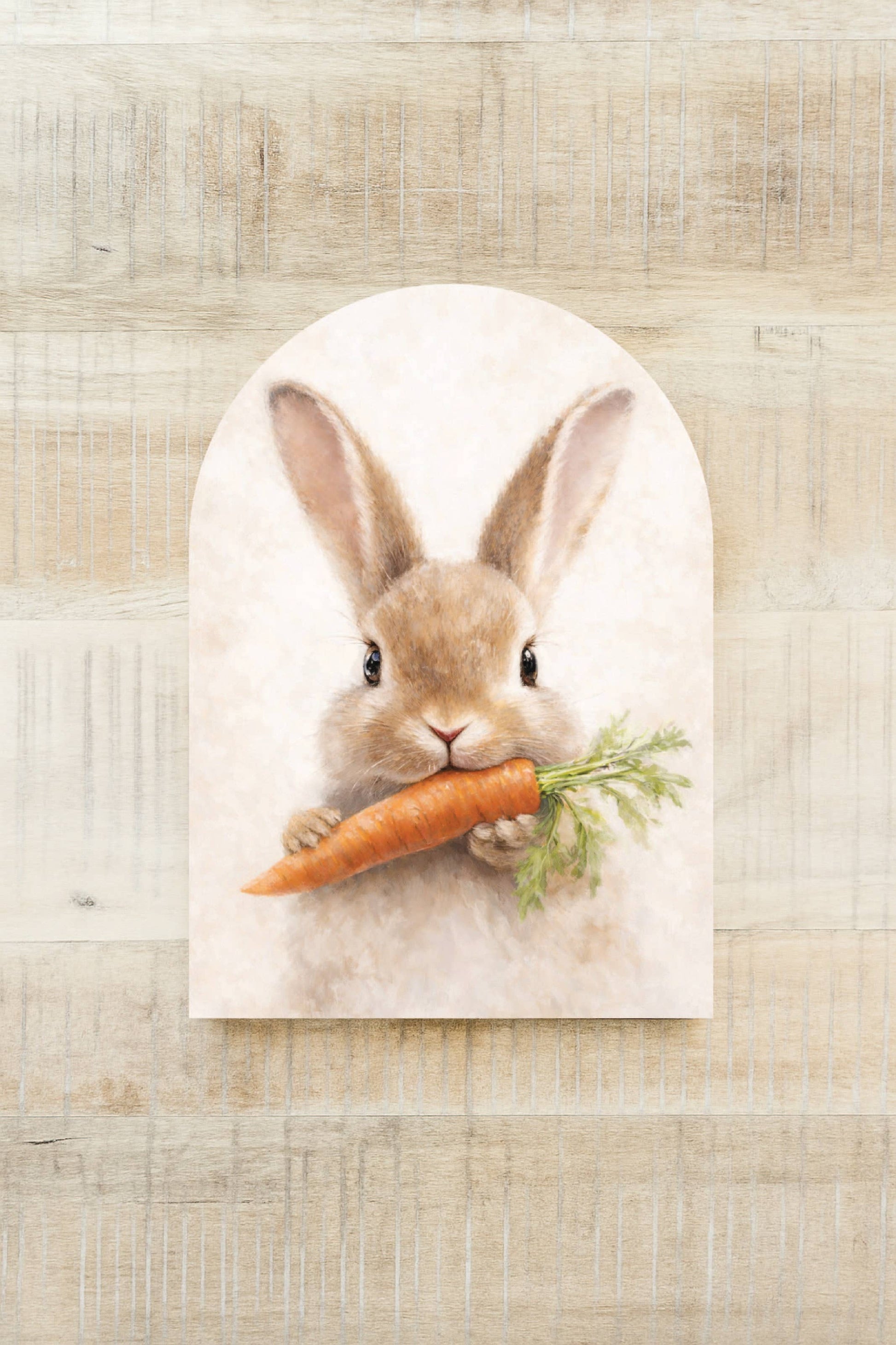 Bunny Eating Carrot Arch, Feathered Farmhouse