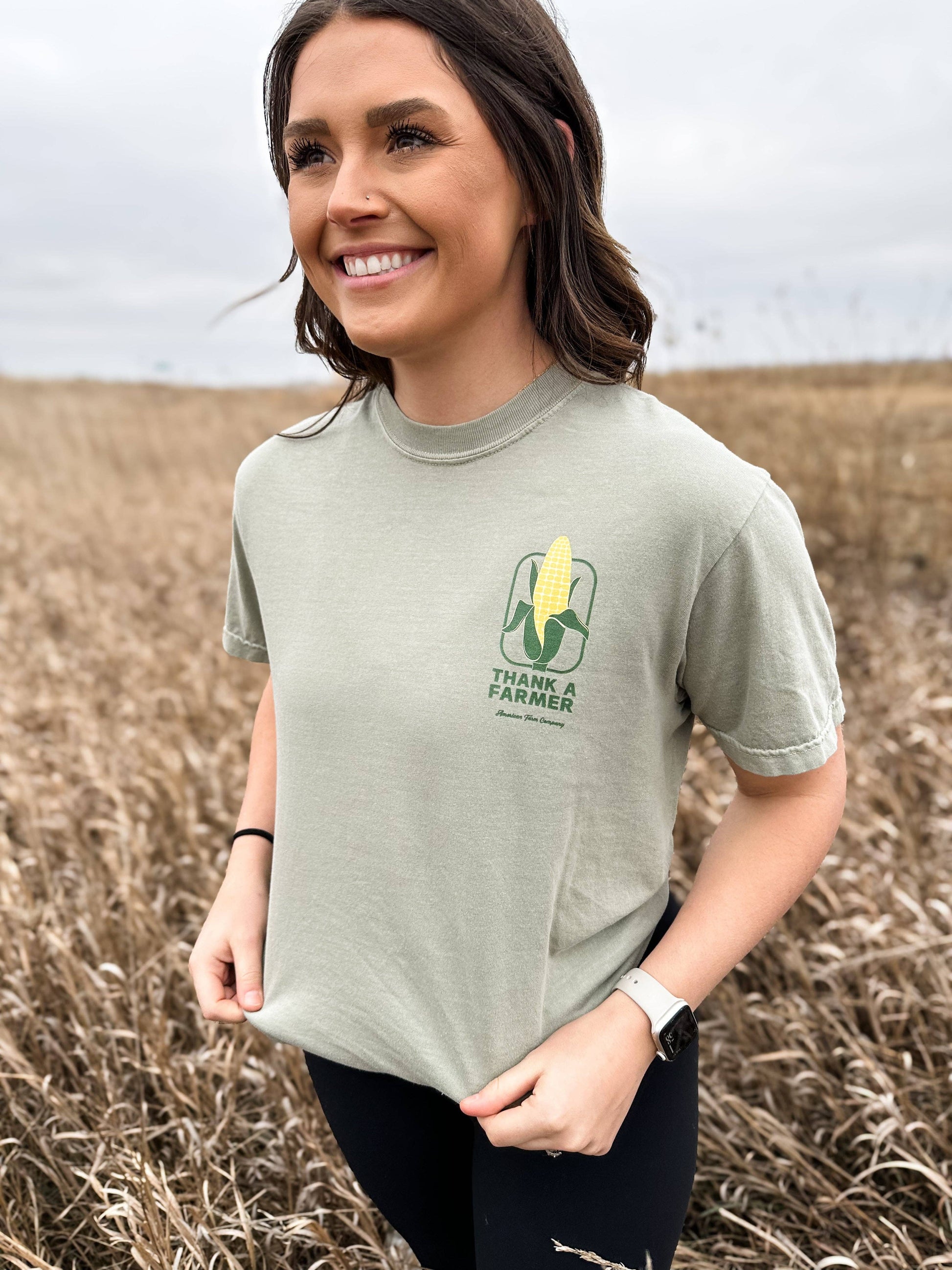 Western Corn 'Thank A Farmer' Graphic Tee, Feathered Farmhouse
