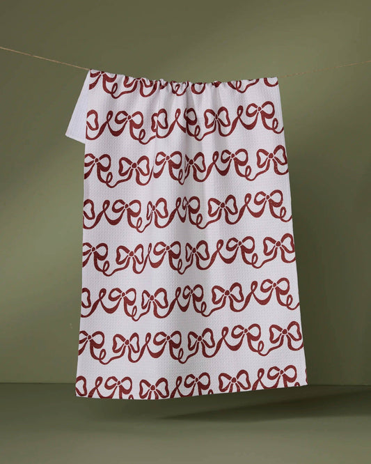 Joyful Bows Tea Towel, Feathered Farmhouse