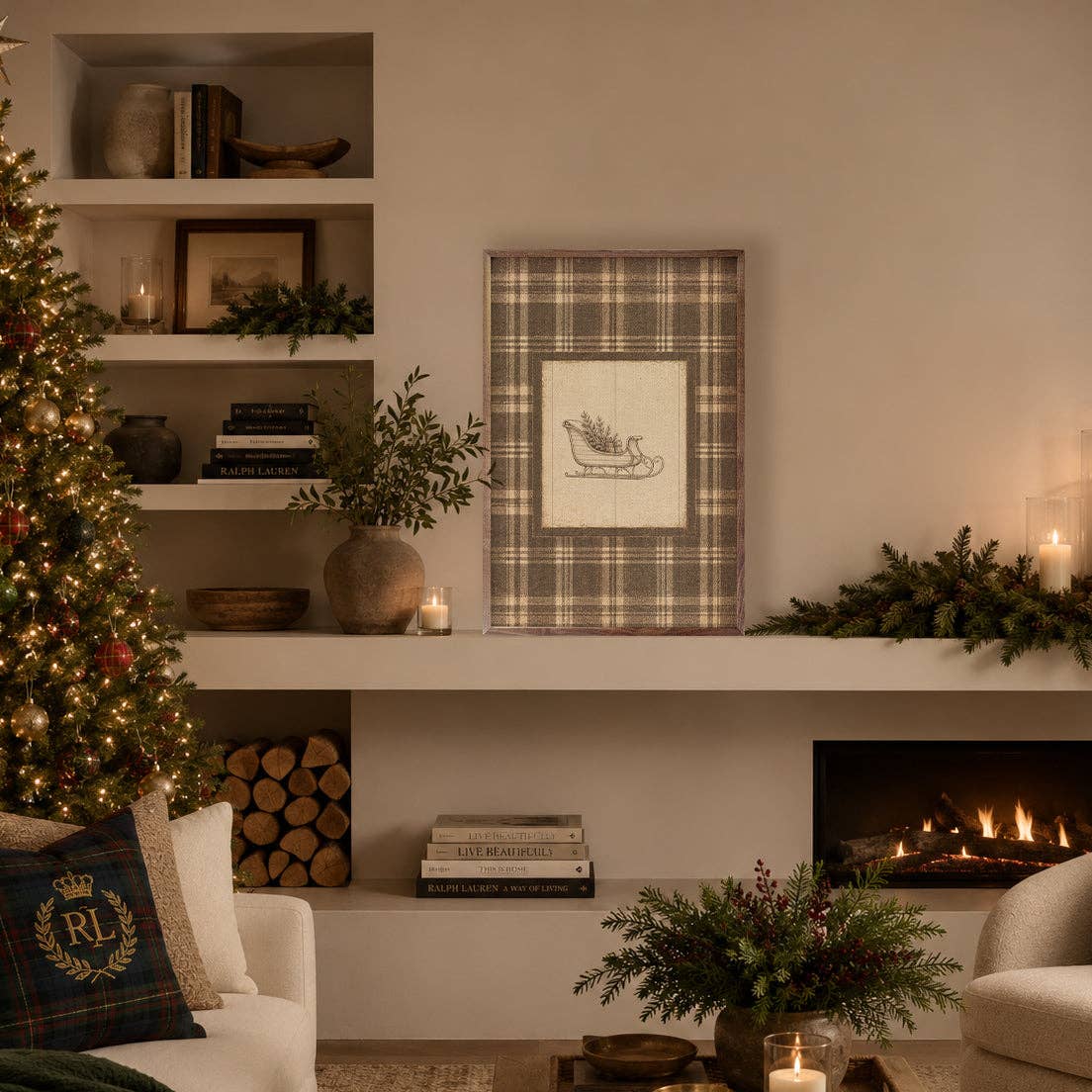 Woodland Sleigh Plaid, Feathered Farmhouse