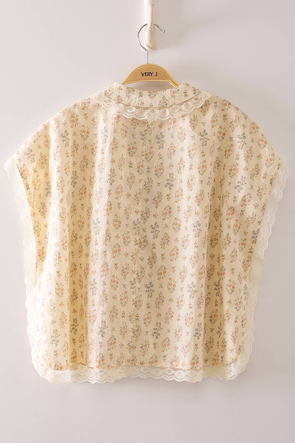 Romantic Floral Lace Tie Blouse, Feathered Farmhouse