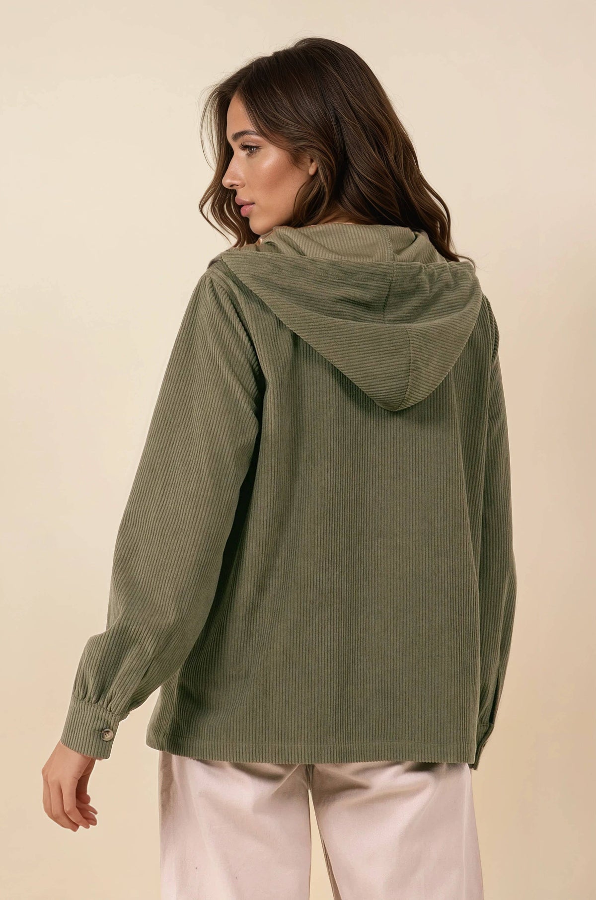 Velour Half Zip Hooded Sweatshirt