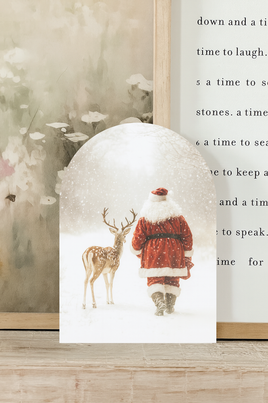 Santa and Reindeer Walking Arch, Feathered Farmhouse