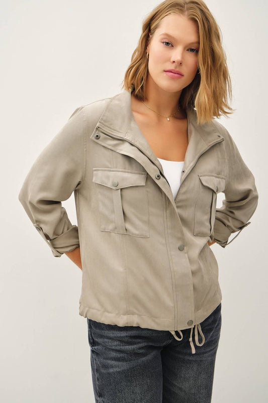 Cropped Utility Zipper Jacket