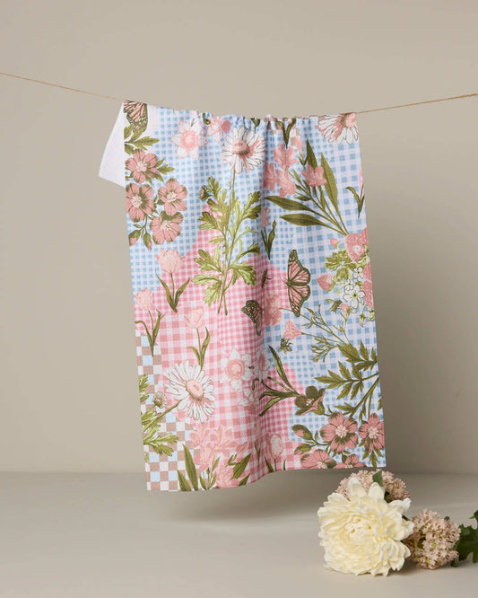 Floral Collage Tea Towel, Feathered Farmhouse