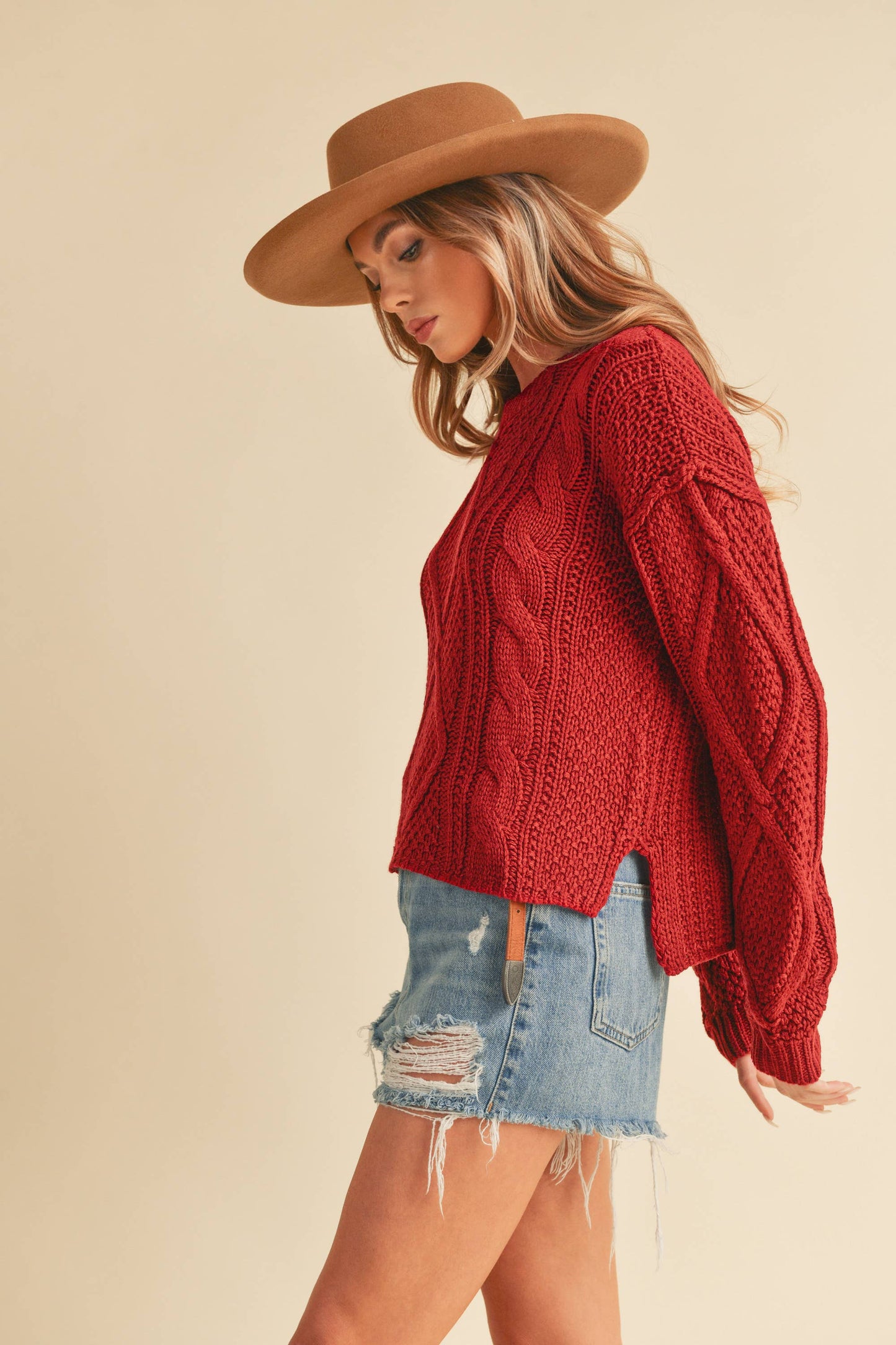 Adela Cable Knit Sweater, Feathered Farmhouse