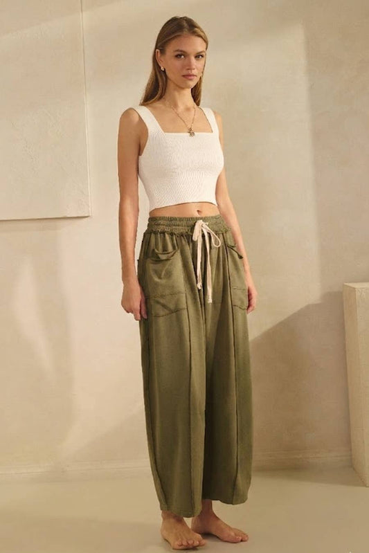 Washed French Terry Pants, Feathered Farmhouse