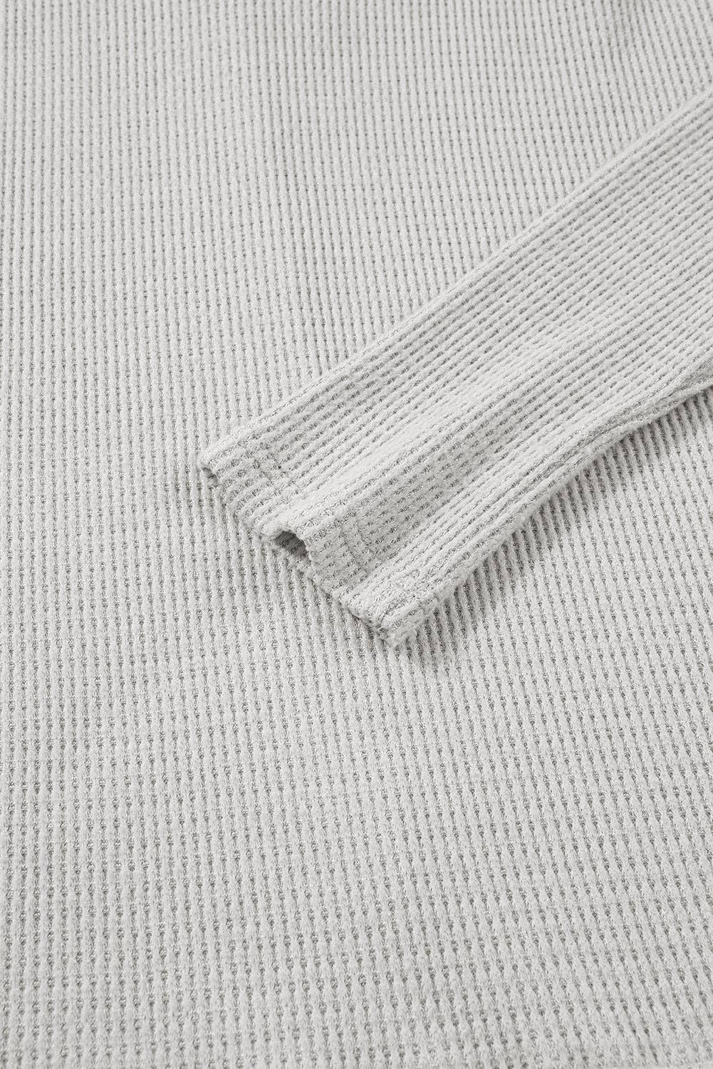 Textured Knit Drawstring Cowl Neck Top, Feathered Farmhouse