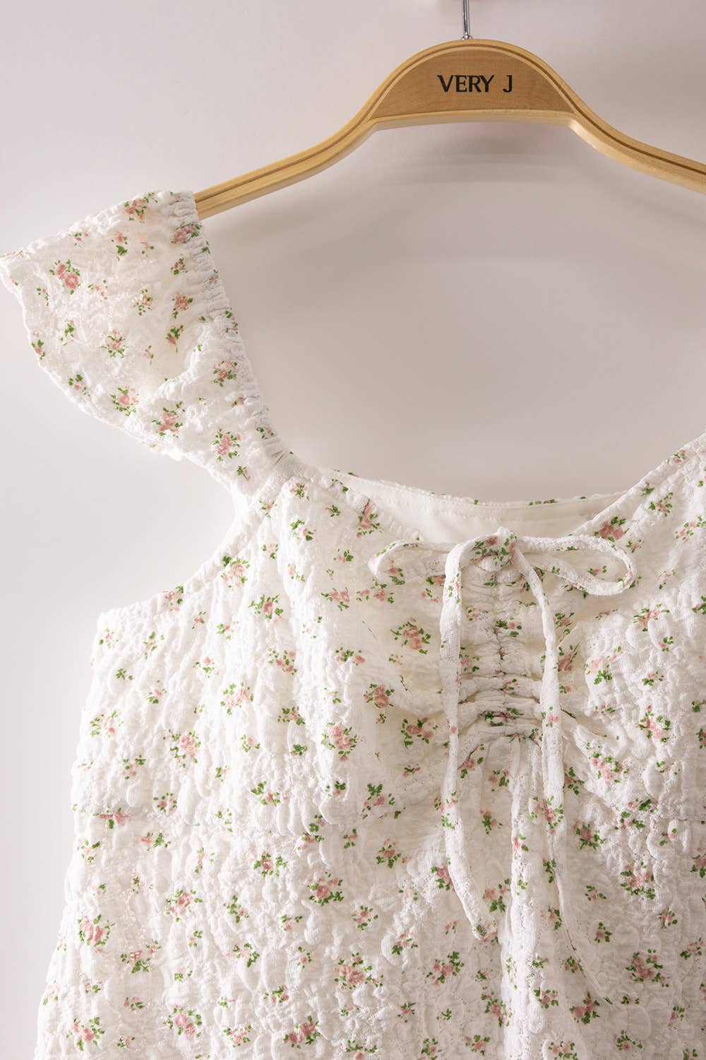 Romantic Floral Ruffle Sleeve Babydoll Top, Feathered Farmhouse