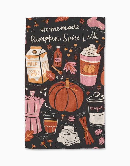 Pumpkin Spice Latte Tea Towel, Feathered Farmhouse