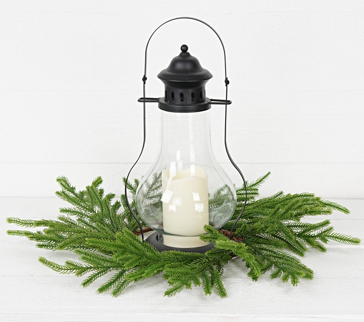 Evergreen Norfolk Pine Soft Touch Wreath, Feathered Farmhouse