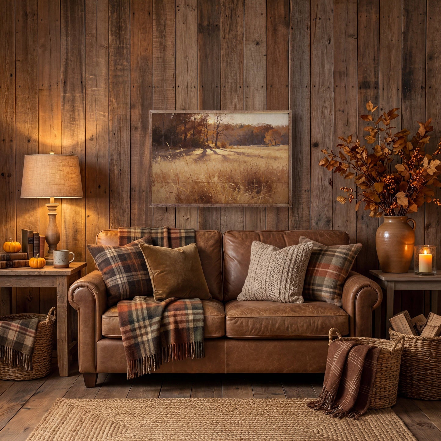 Sunlit Autumn Meadow, Feathered Farmhouse
