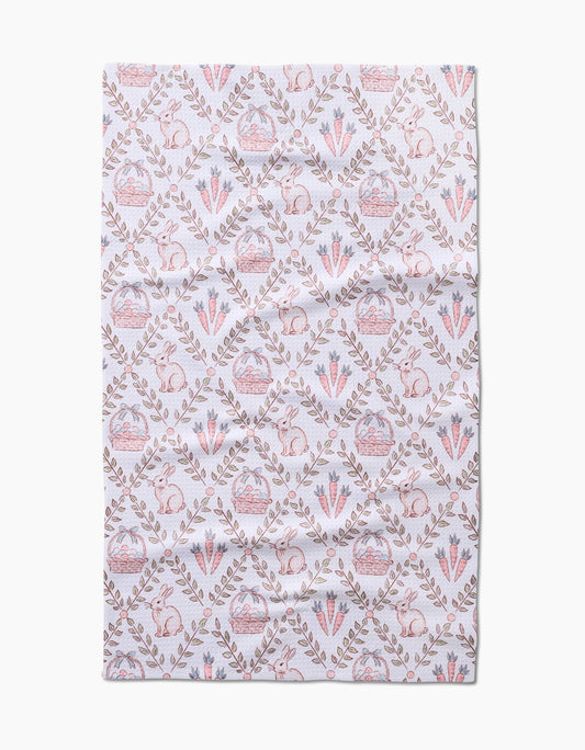 Hopscotch Harvest White Tea Towel, Feathered Farmhouse