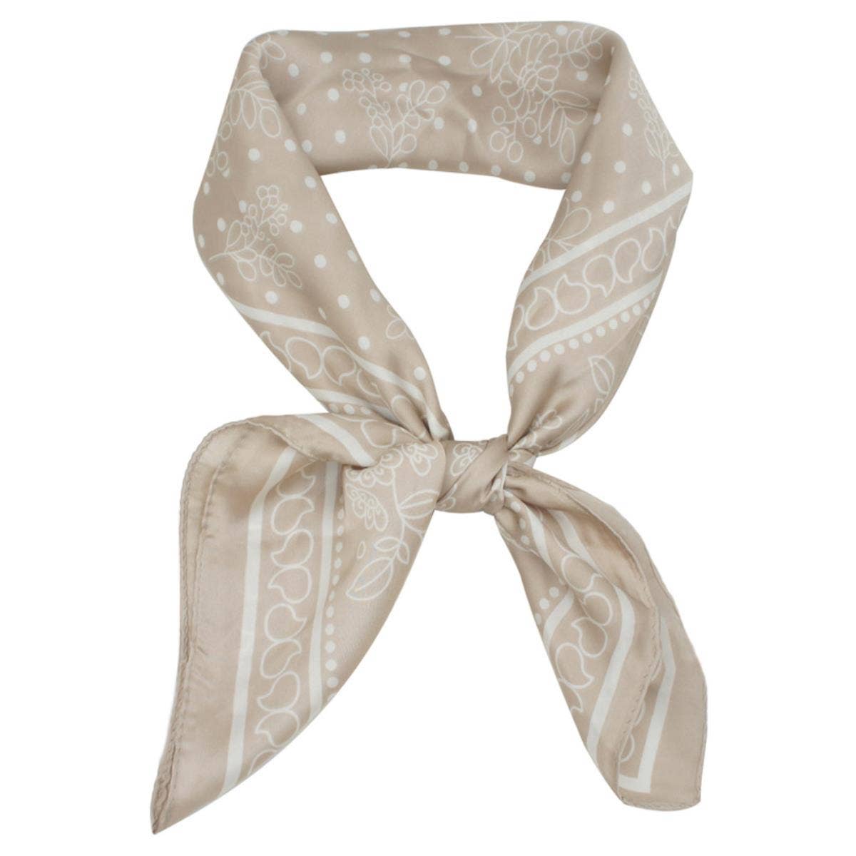 Taupe Sweet Flora Bandana Scarf, Feathered Farmhouse