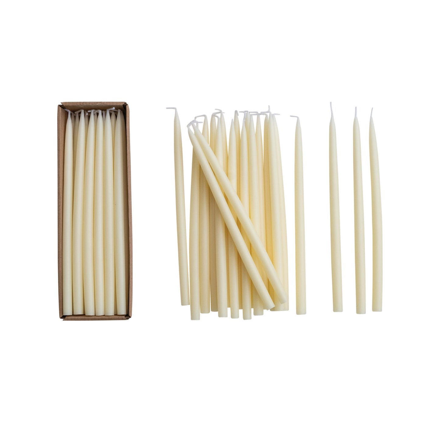 Unscented Thin Taper Candles in Box, Feathered Farmhouse