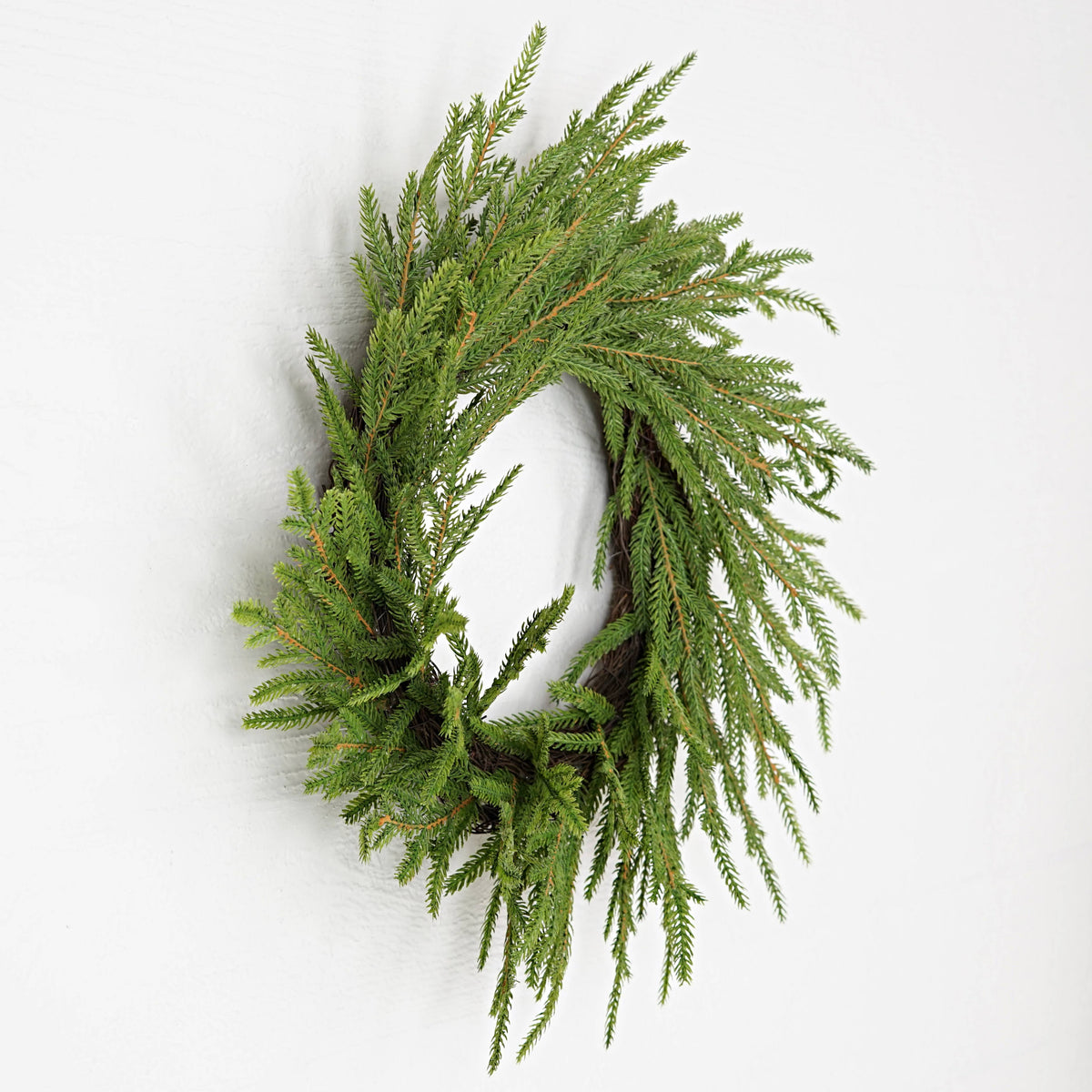 Evergreen Norfolk Pine Soft Touch Wreath, Feathered Farmhouse