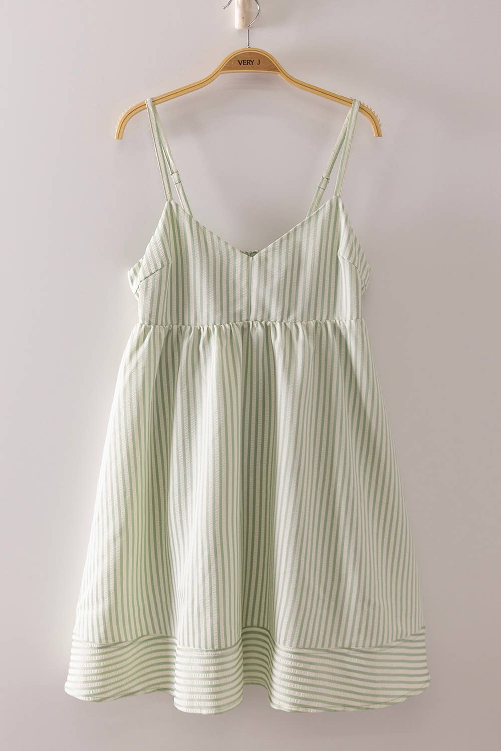 Sage Stripe Bow Babydoll Sundress, Feathered Farmhouse