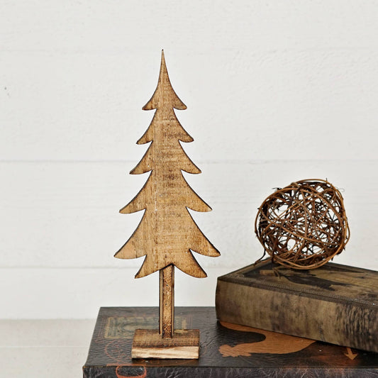 Smoked Natural Wood Tree, Feathered Farmhouse