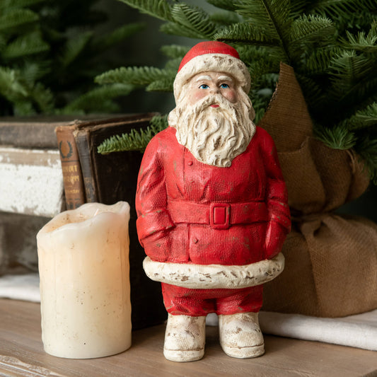 Red Vintage Santa, Feathered Farmhouse