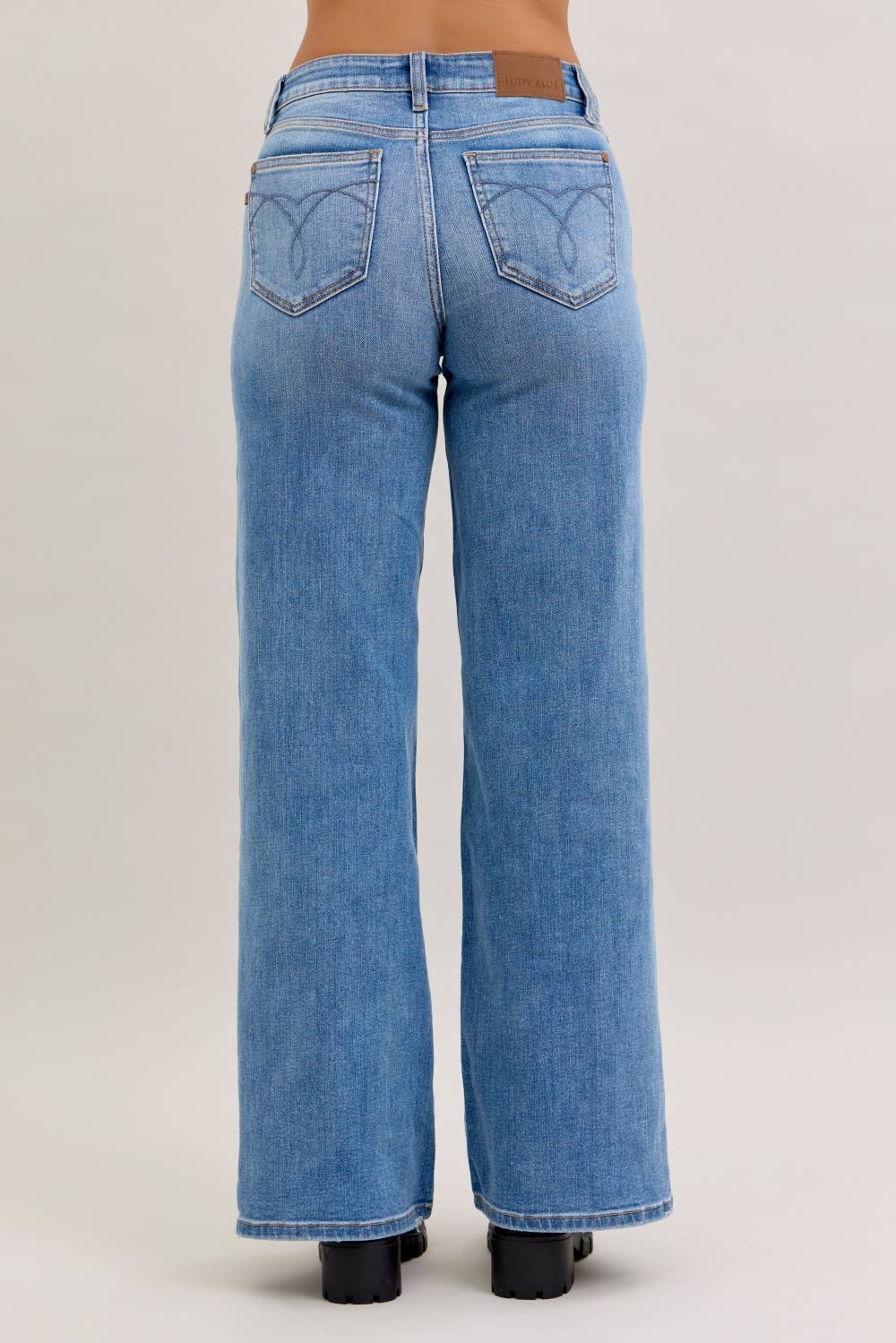 Retro Wide Leg Jeans, Feathered Farmhouse