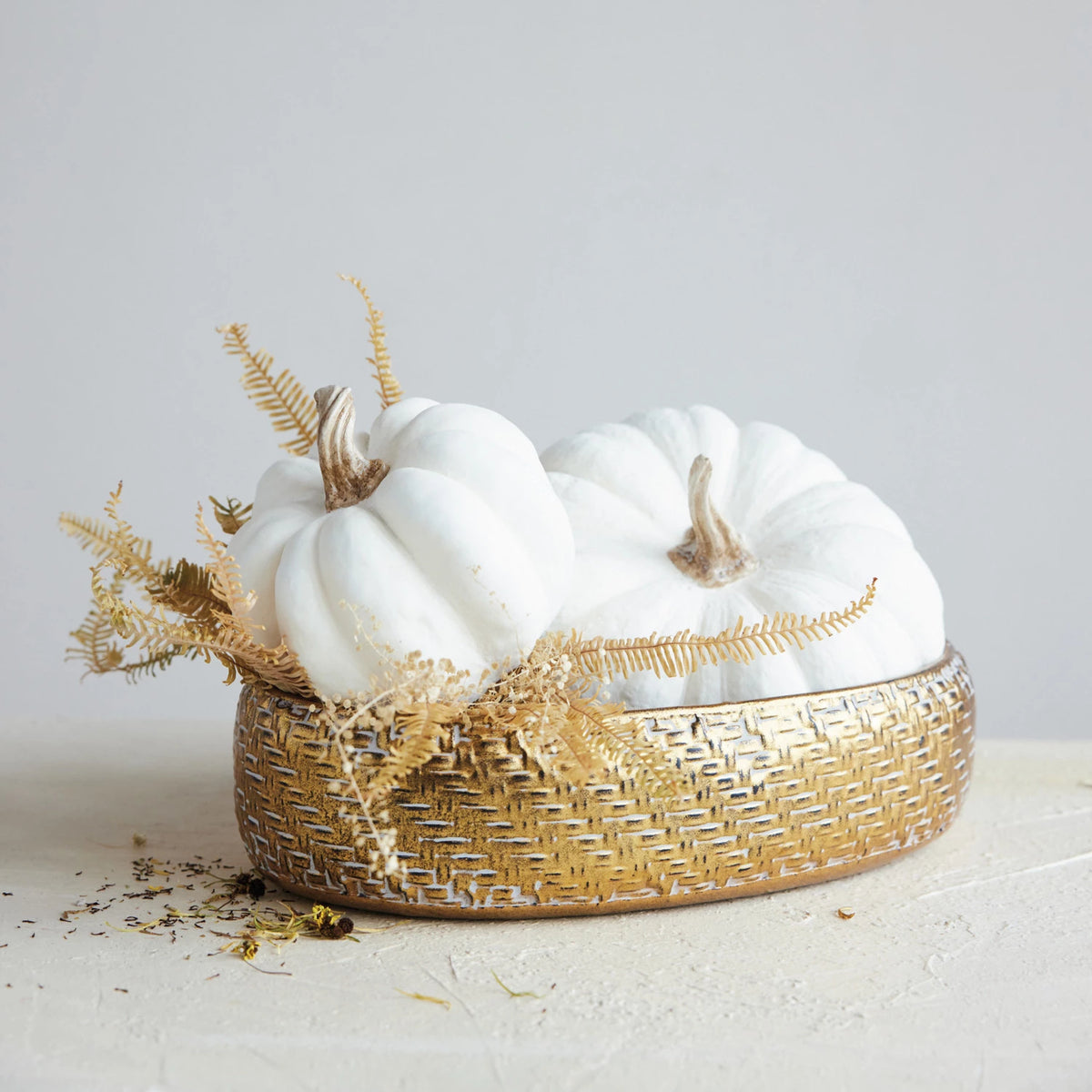 Resin Pumpkin, Feathered Farmhouse