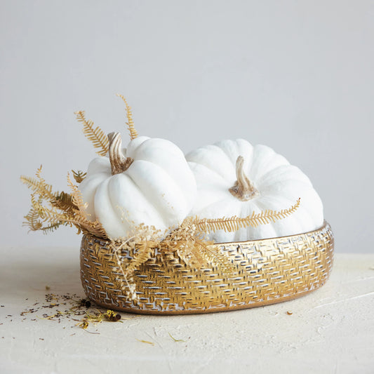 Resin Pumpkin, Feathered Farmhouse