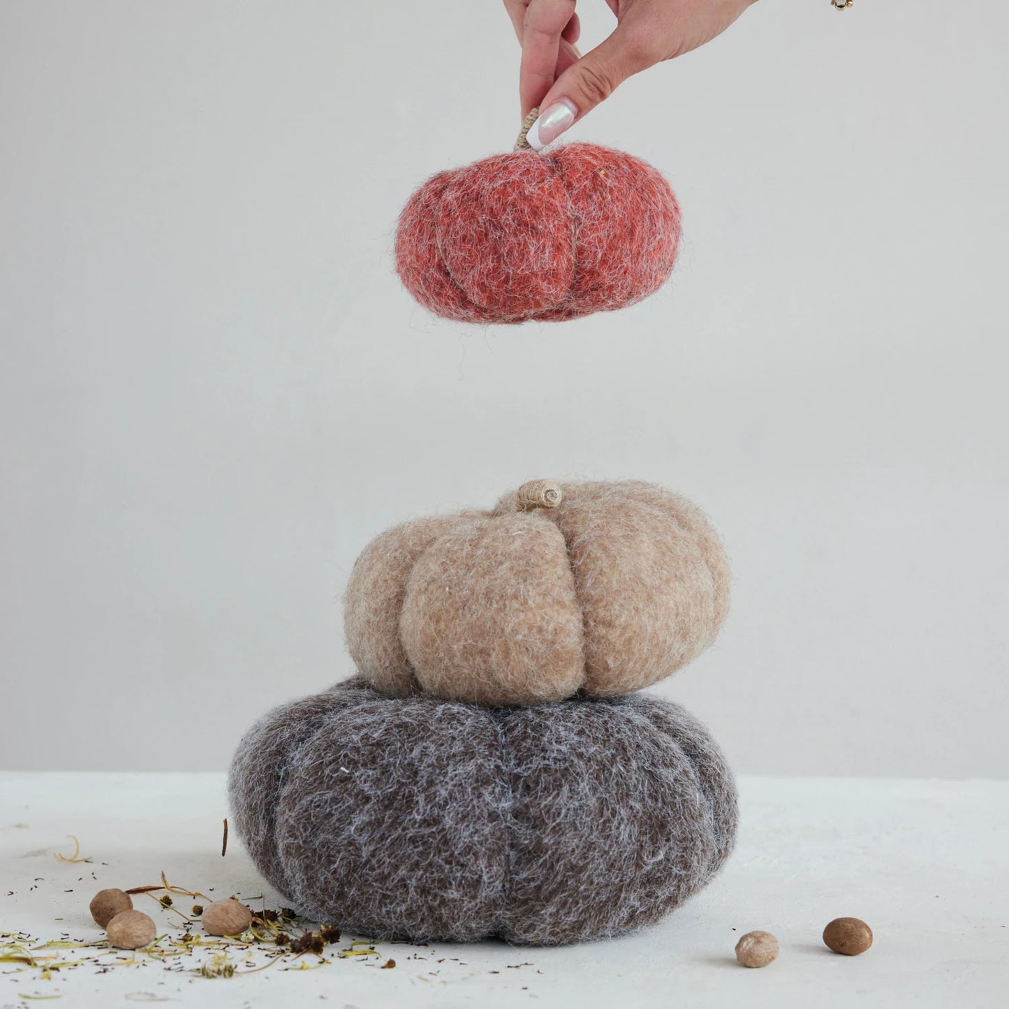 Felt Pumpkin, Feathered Farmhouse