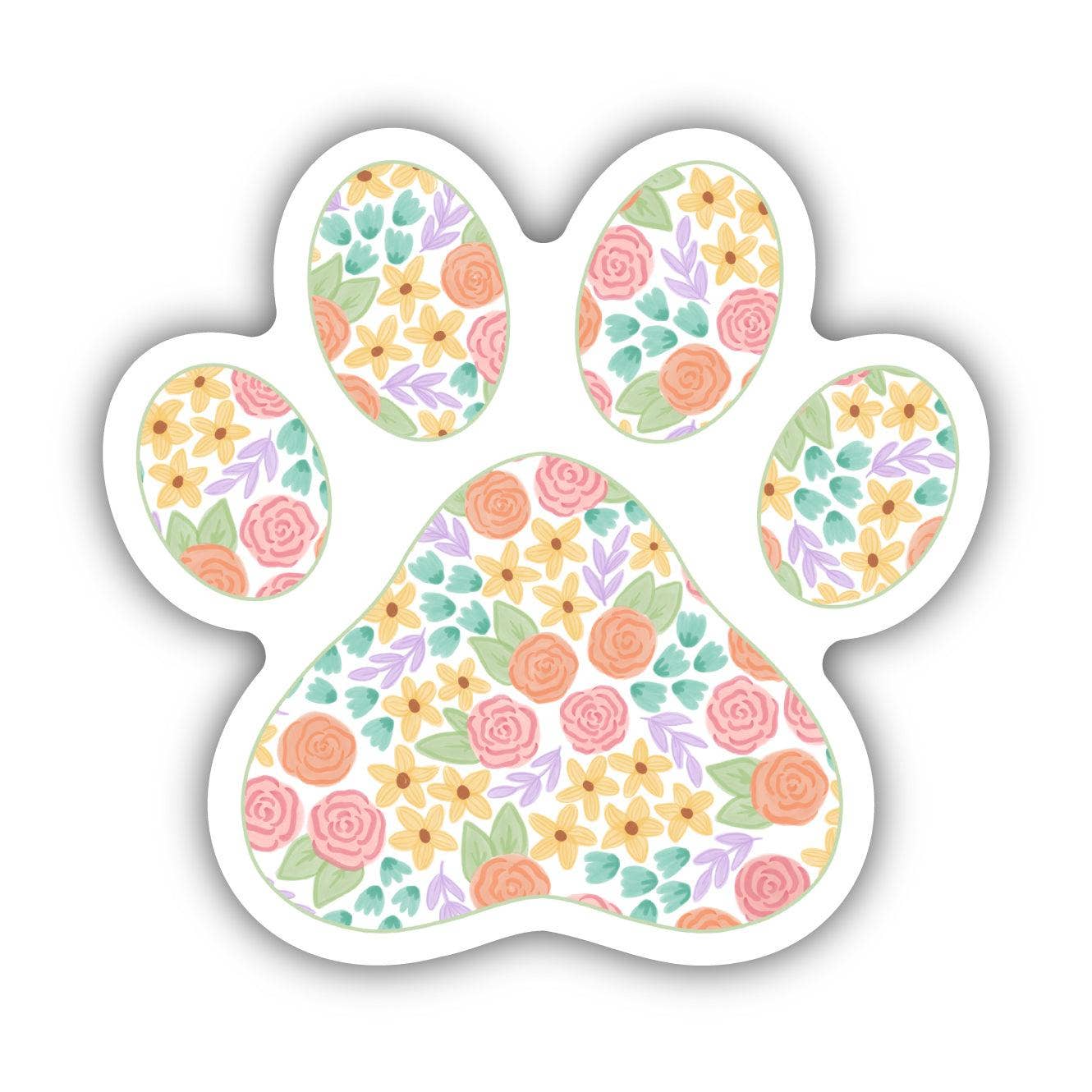 Floral Paw Print Sticker, The Feathered Farmhouse