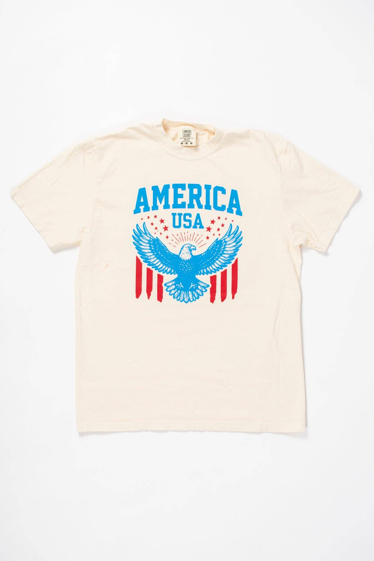 Western Vintage Eagle 'America USA' Ivory Graphic Tee, Feathered Farmhouse