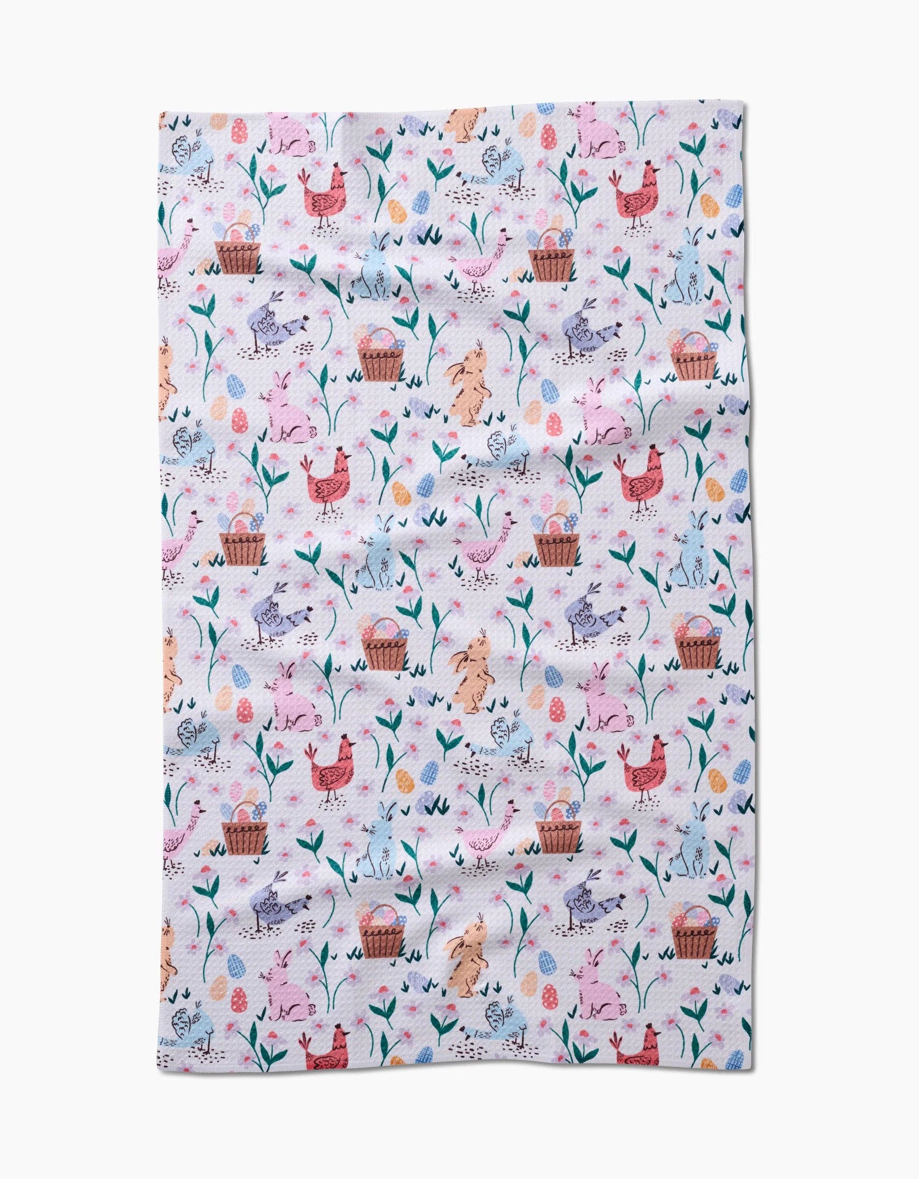 Spring Bunnies Tea Towel, Feathered Farmhouse