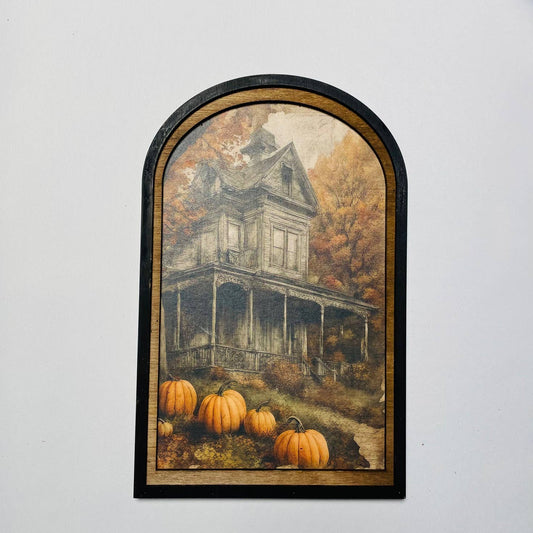 Fall Victorian Farmhouse with Pumpkins Arch, Feathered Farmhouse