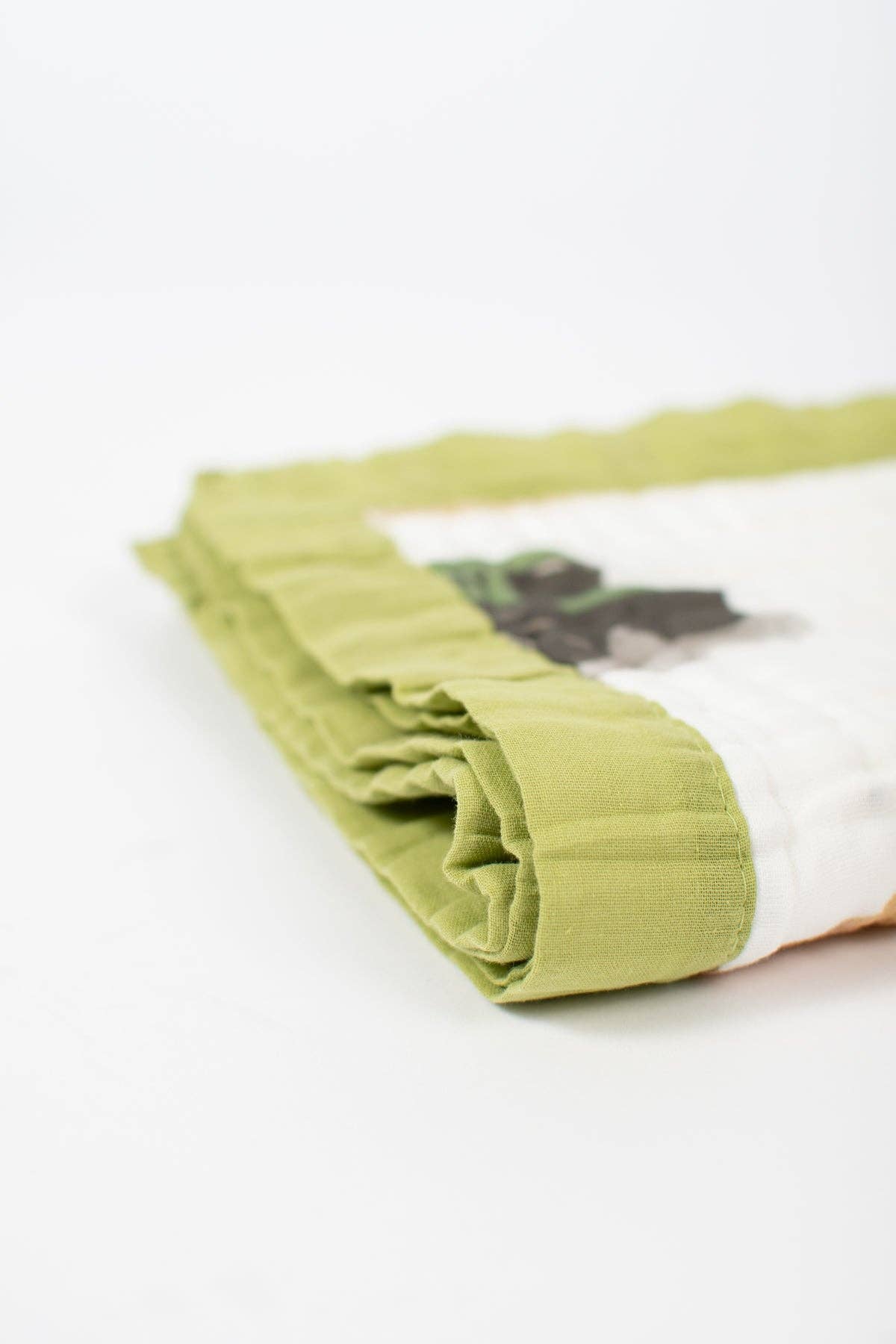 Green Tractor Farm Life Cotton Baby Blanket, Feathered Farmhouse