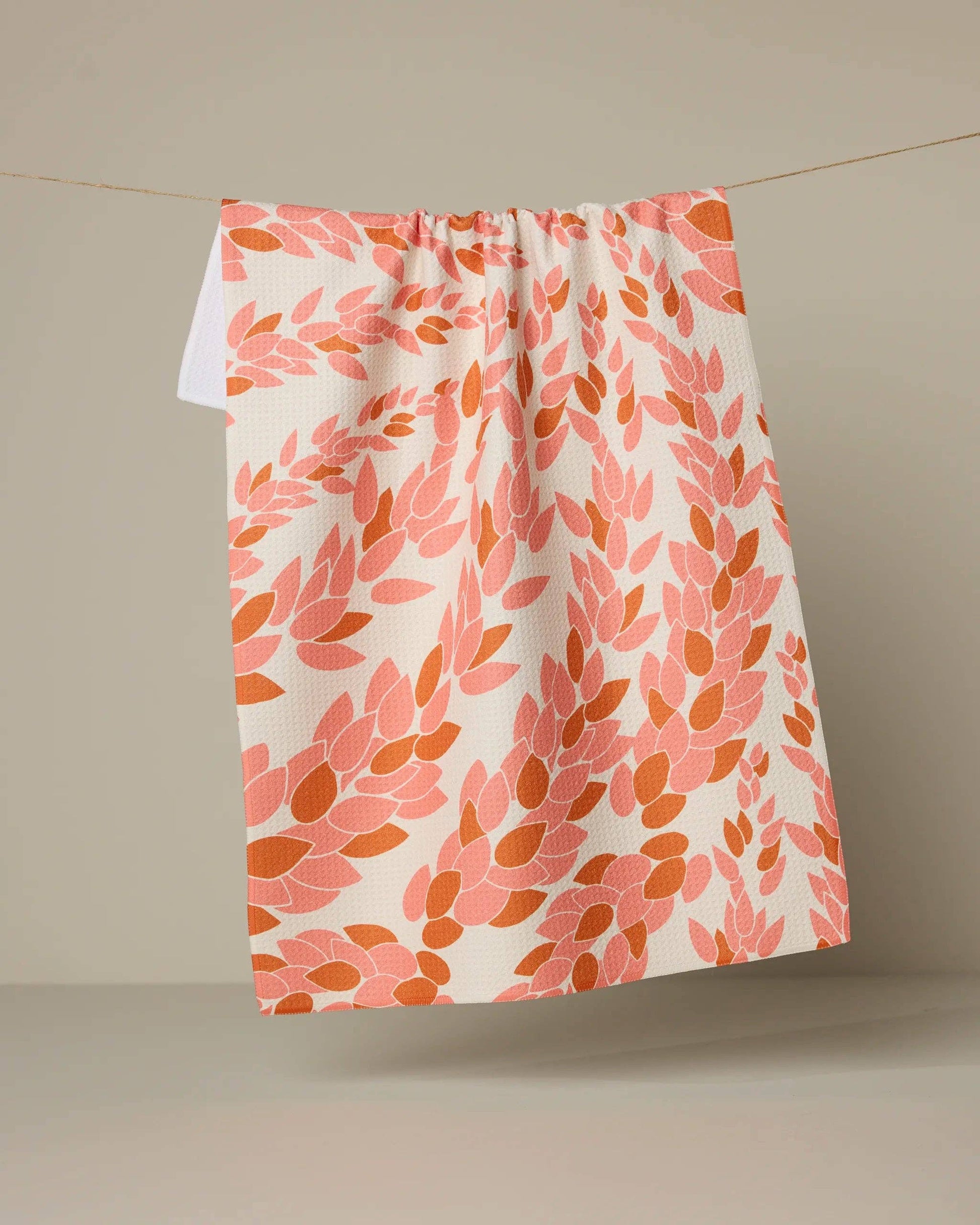 Coral Drift Tea Towel, Feathered Farmhouse