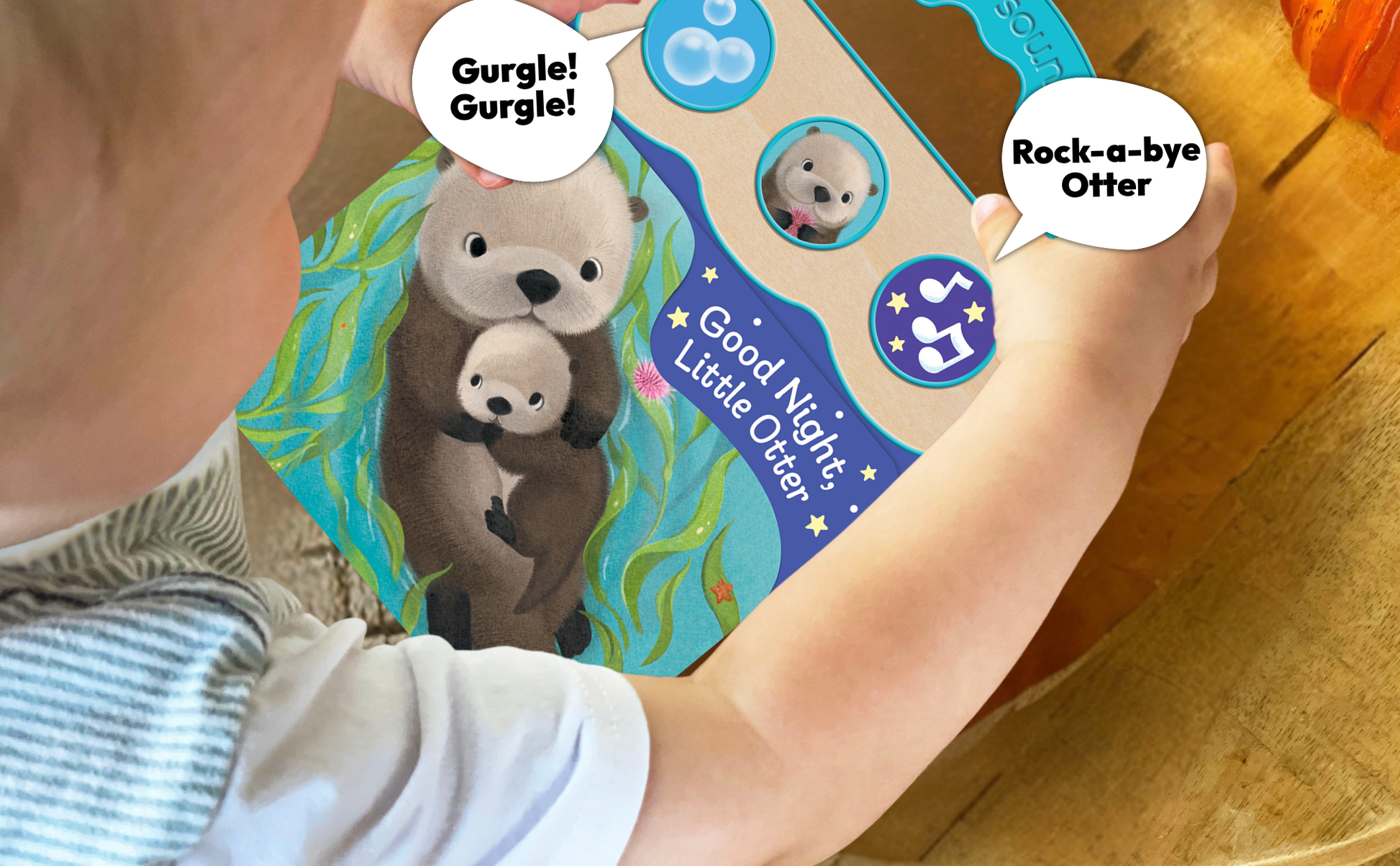 Good Night, Little Otter 3-Button Bedtime Sound Book, Feathered Farmhouse