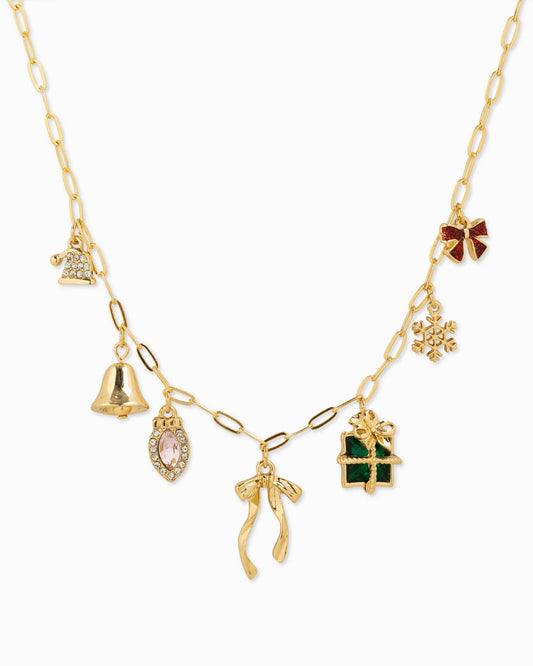Sparkly Christmas Charm Necklace, Feathered Farmhouse