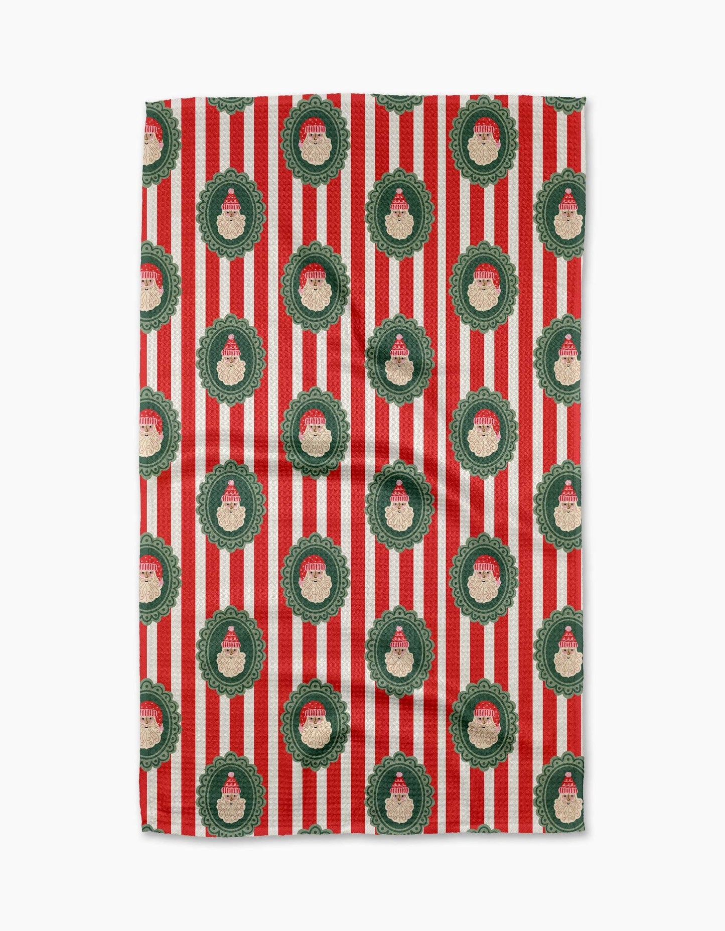 Striped Santa Tea Towel, Feathered Farmhouse