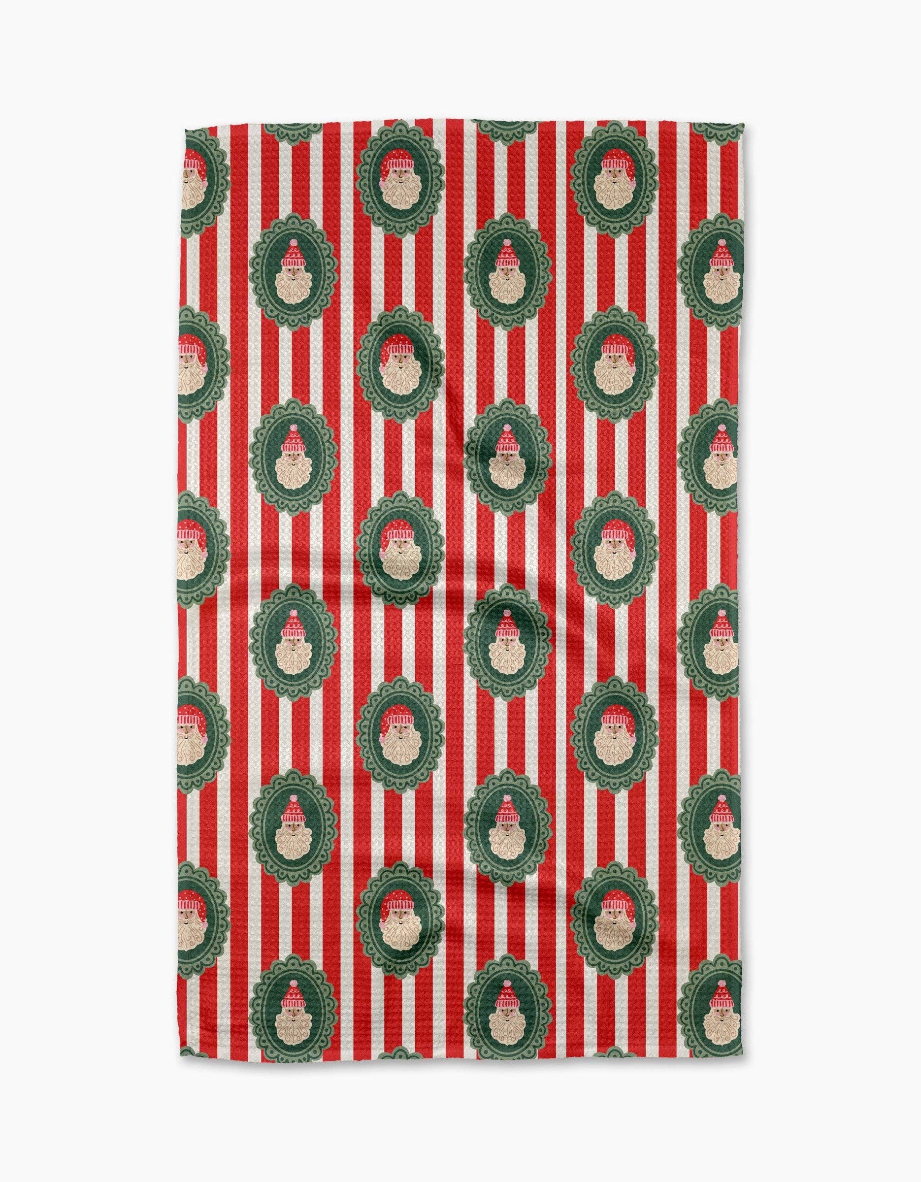 Striped Santa Tea Towel, Feathered Farmhouse