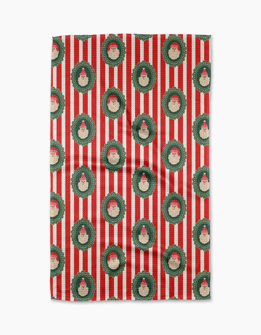 Striped Santa Tea Towel, Feathered Farmhouse