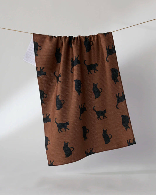 Witch's Cat Tea Towel, Feathered Farmhouse