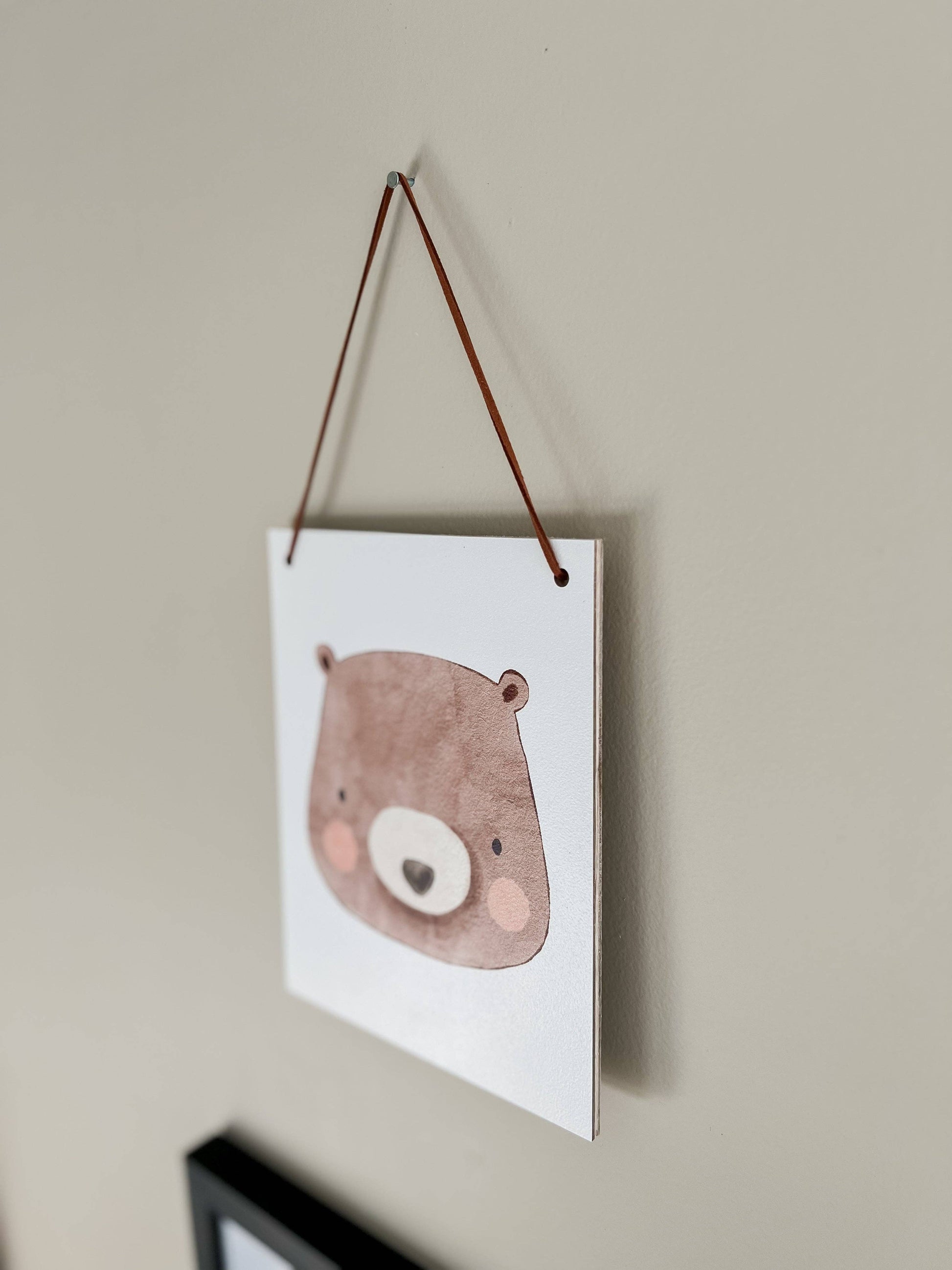 Bear Hanging Wall Art, Feathered Farmhouse