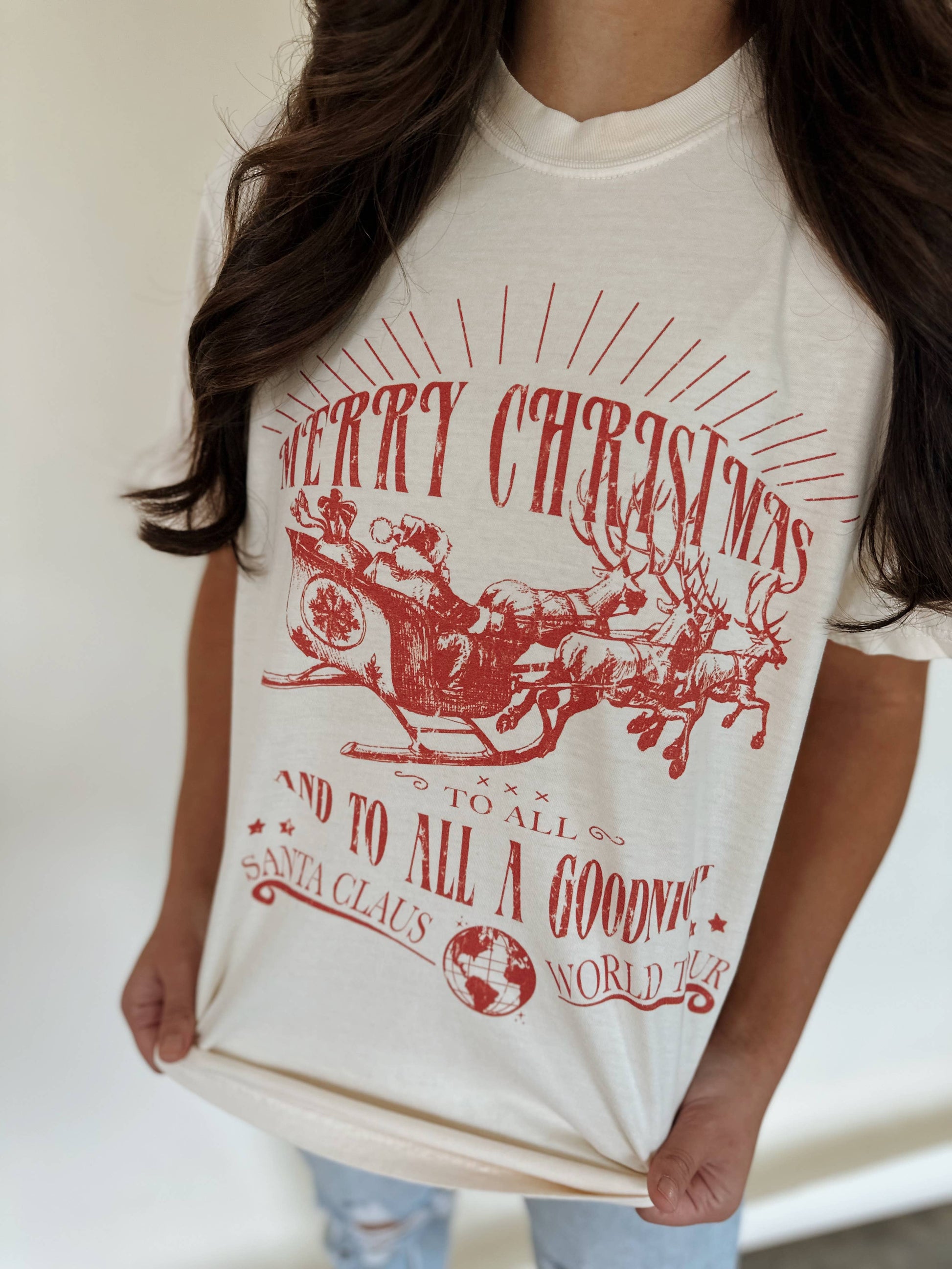 Santa World Tour Graphic Tee, Feathered Farmhouse