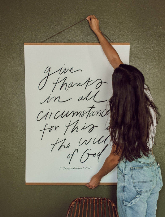 Give Thanks Poster, Feathered Farmhouse