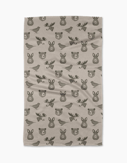 Forest Animals Tea Towel, Feathered Farmhouse