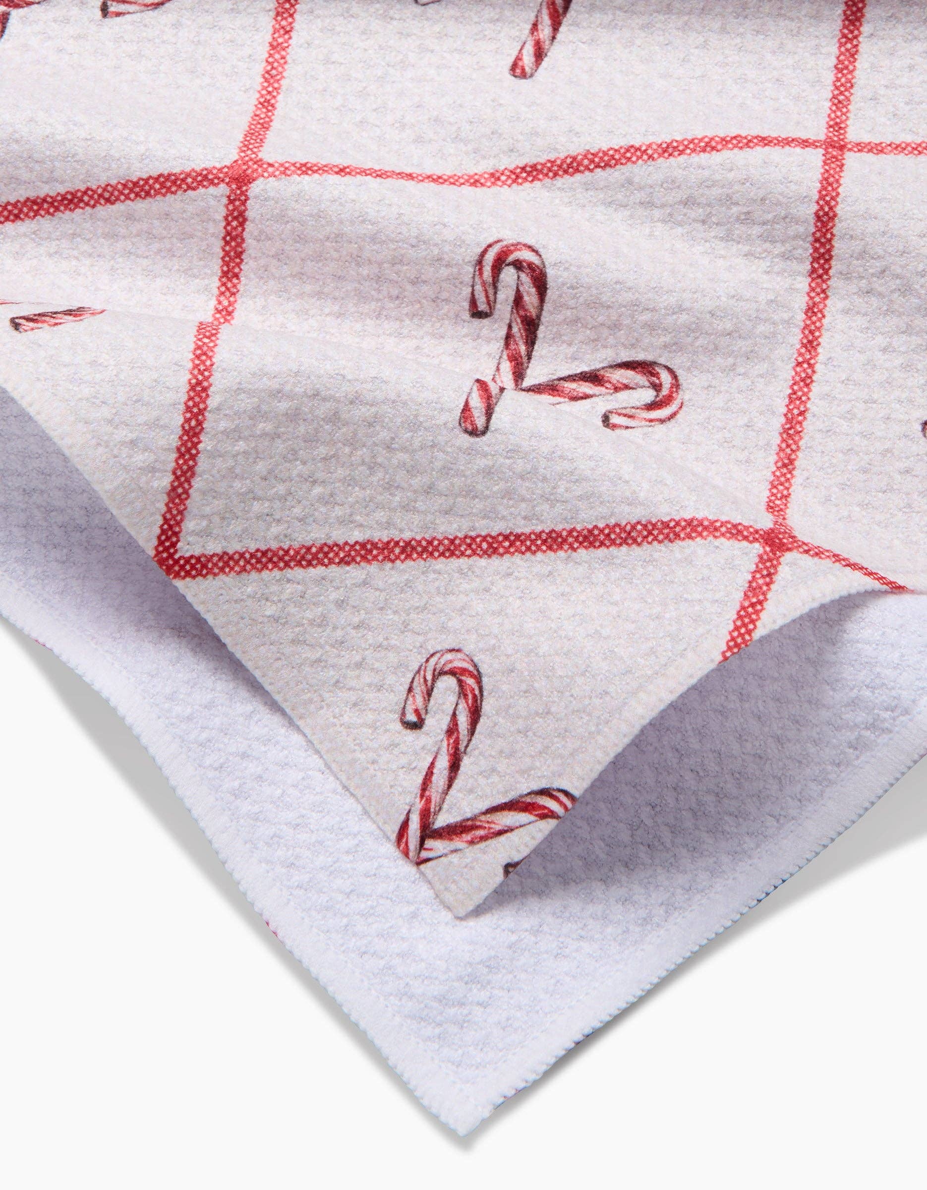 Festive Candy Canes Tea Towel, Feathered Farmhouse