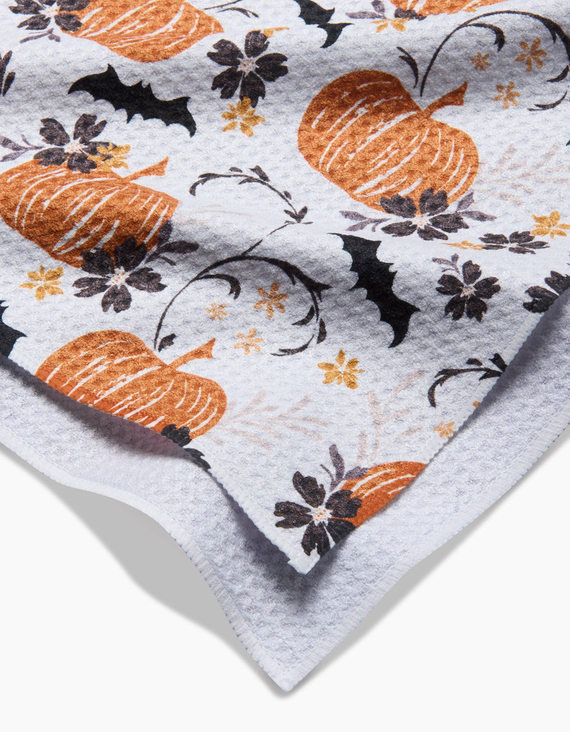 Bats in the Pumpkin Patch Geometry Tea Towel, Feathered Farmhouse