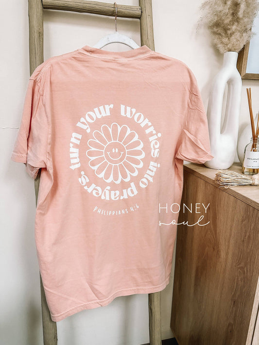 Turn Your Worries Into Prayers Graphic Tee, The Feathered Farmhouse