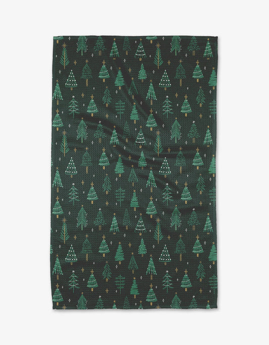 Pine Christmas Geometry Tea Towel, Feathered Farmhouse