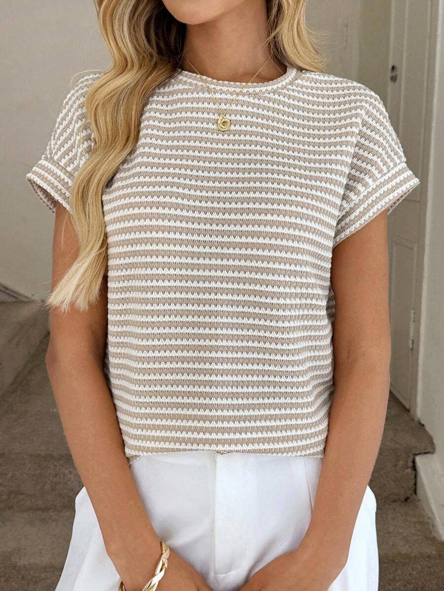 Haley Striped Top, Feathered Farmhouse
