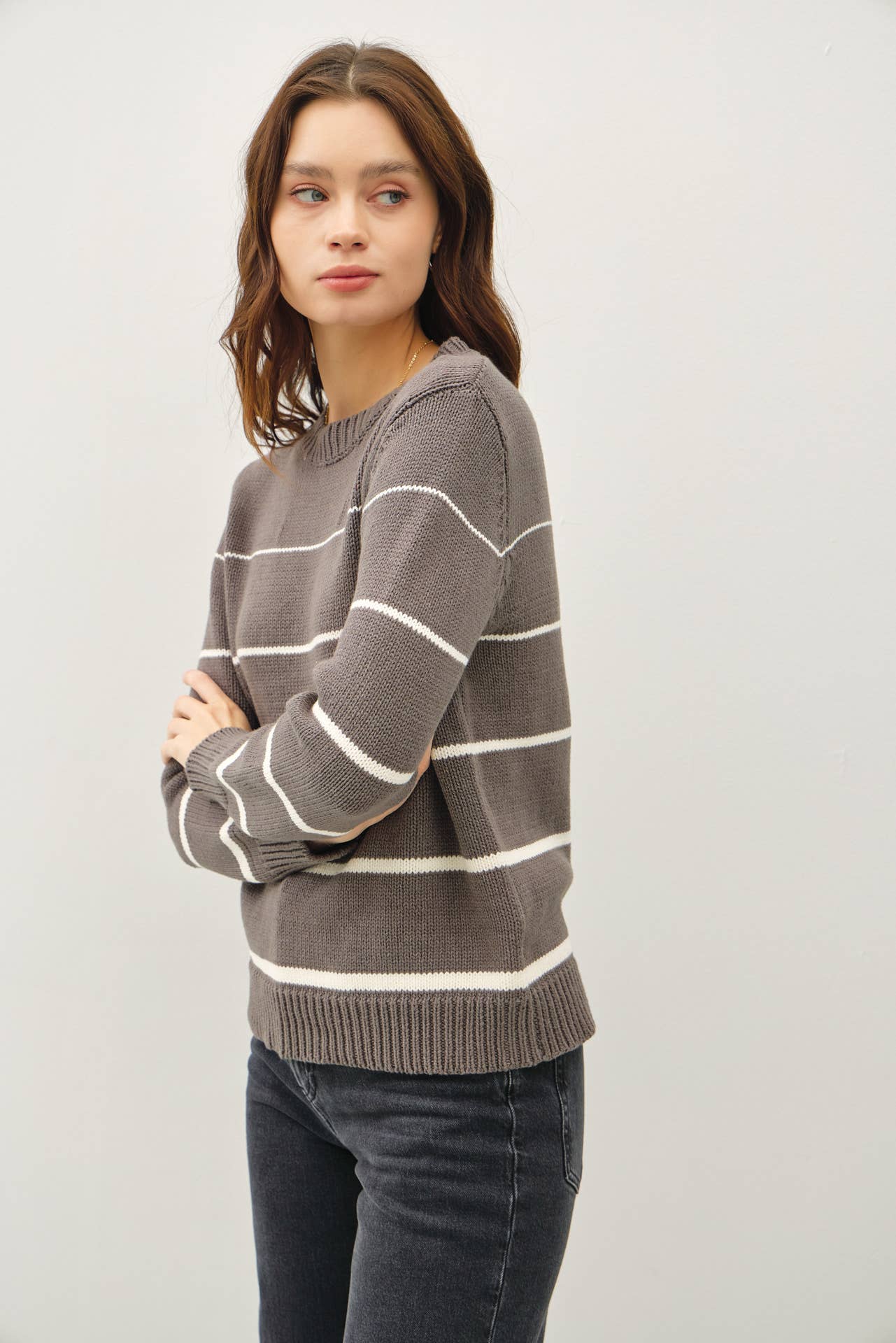 Gradient Width Stripe Sweater, Feathered Farmhouse